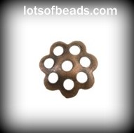 Perforated flower copper bead cap